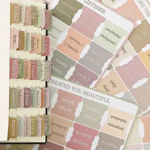 75 piece Bible Index Tabs New & Old Testament Tabs Matte Laminated