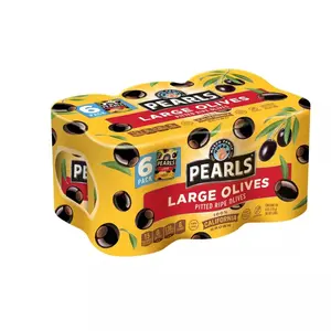Pearls Large Pitted Ripe Olives - 6oz/6pk Butter Salt