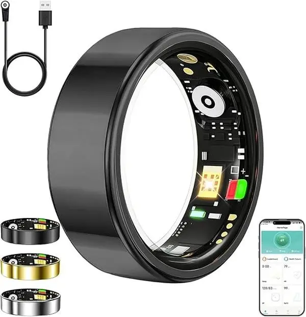 BrawRing R01 Smart Ring Health Monitoring Ring Waterproof Blood Oxygen Sleep Tracking Smart Ring Fitness Intelligence Wearable Ring For Women or Men
