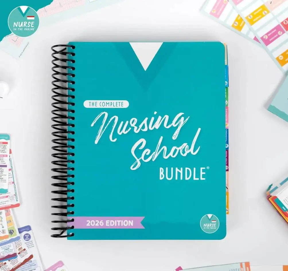 Complete Nursing School Bundle 2026 – Hard Copy Spiral Notebook, Nursing Study Guide, Med Surg, Pharmacology, Fundamentals, Exam Prep Notes