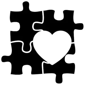 Autism Puzzle Pieces Heart Vinyl Decal for Cars Trucks - 5 Inch
