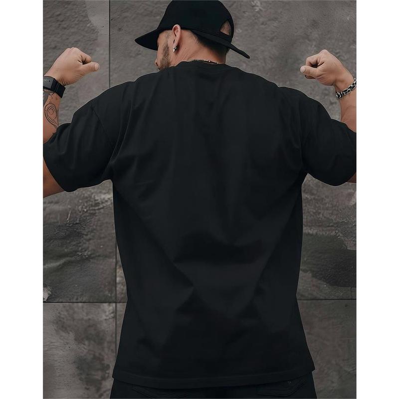 Heavyweight T-Shirt with Horse Head & Mane Graphic - Breathable All-Season Casual Crew Neck Short Sleeve, Durable Everyday Essential Top for Men