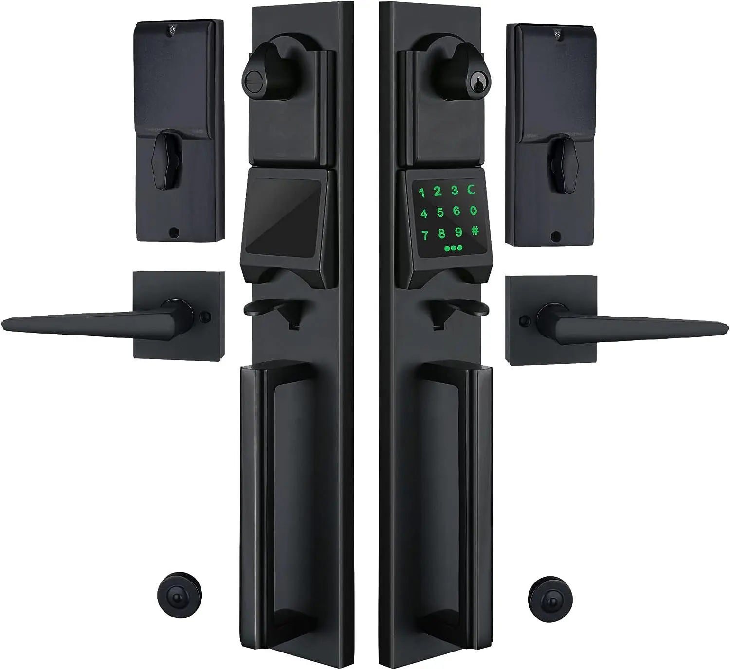 NEWBANG Keyless Entry Smart Electronic Door Lockset with Keypad –，Perfect for Double Doors, Easy Installation, Adjustable Fit for US Standard Doors