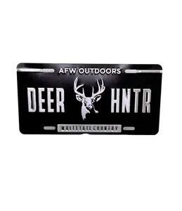 Black Embossed Buck Hunter License Plate Car Accessories Truck Vehicle Automotive