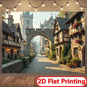 1pc 100% Polyester Durable Wrinkle-Free Festive Decoration Backdrop Tapestry - Wall Mural for Content Creators, Outdoor Use, Room Decor