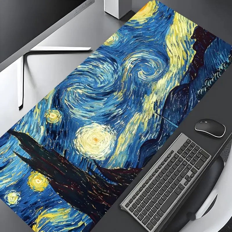Starry Night Pattern Mouse Pad, Rectangle Gaming Mouse Pad, Office Desk Keyboard Mat for Home Office Desk, Desk Accessories