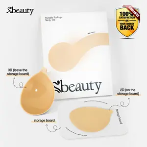 Sbeauty Portable Push-up Sticky Bra Waterproof & Sweat-proof Reusable Washable Essential for Travel Women's Wear with Storage Board Options