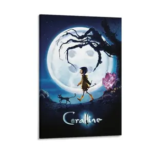 Coraline's Gothic Poster, Bathroom Aesthetic, Moisture - Proof Canvas, Bathroom Aesthetic Feature Art Canvas Poster Bedroom Decor Sports Landscape Office Room Decor Gift Frames Ornaments
