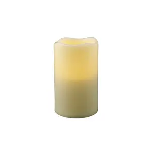 HomeRoots 485150 5 in. Flameless Indoor Outdoor Pillar Candle, Ivory