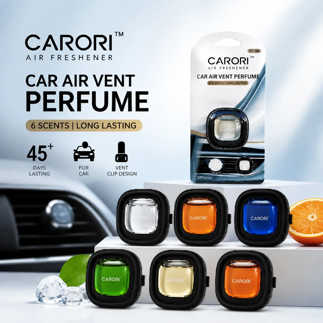 CARORI 6 Pack Vent Clip Car Air Freshener, 5.5ml Long Lasting Car Perfume Diffuser for Auto AC Vents, Car Interior Fragrance Decor, Starry Night Scent