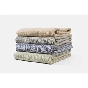 Herringbone Weave Cotton Blanket 100% Cotton Blanket With Herringbone Weave