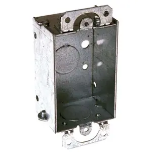 212 MAIN Gangable Single Gang Steel Electric Switch Box, Hubbell Raco Design, Fire-Rated, UL Listed, with Conduit Knockouts to House Wires, Houses Wires
