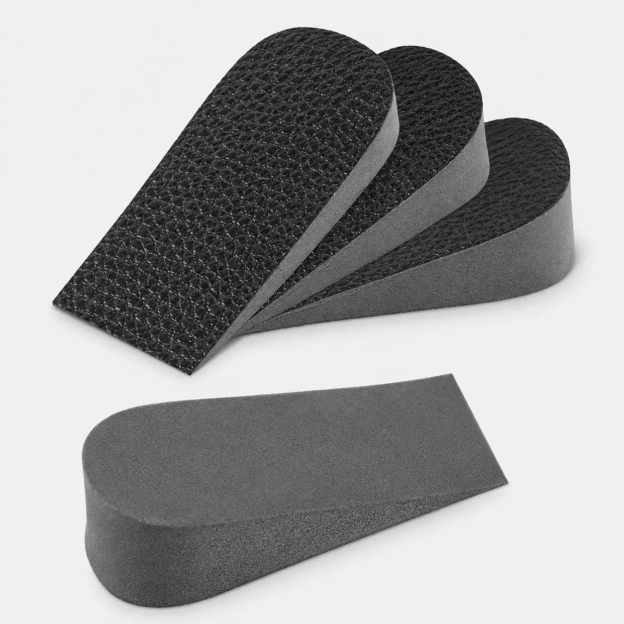 1 Pair Hard PU Leather Height Increase Insole Sneakers Heel Insert Heighten Half Insoles 1-3cm Shoe Pads Insoles for Unisex
