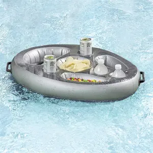 Summer Party Bucket Cup Holder Iatable Pool Float Beer Drink Cooler Table Bar Tray Portable Beach Swimming Ring Accessories
