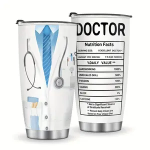 Doctor Appreciation Gift 20oz Stainless Steel Tumbler Unique Medical Professional Travel Mug for Men and Women Physician Graduation or Retirement Present Insulated Coffee Cup