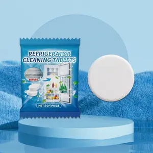 Jakehoe Refrigerator Cleaning Tablets Deep Cleaning for Household Freezer Crevices Descaling Odor Removal Effervescent Tablets Washing Tablets
