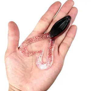 2PCS Soft Silicone Fishing Frogs Lures Twin Tail Floating Frogs Swimbait 11cm 16g Topwater Fishing Lures Easy to Use