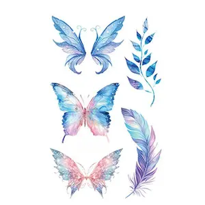Butterfly Tattoo Stickers Set, ins style, last for 72 hours, no harm to body