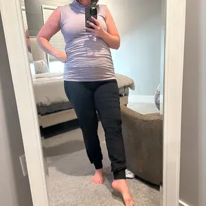 Maternity Solid-Color Ruched High-Waisted Pants with Pockets, Casual Comfy Trousers for Fall and Winter, Maternity Bottoms for Pregnant Women, Pregnancy Clothes