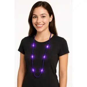 Radiant Purple Light-Up Bead Necklace