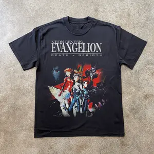 [Sale Up To 40%] NEON GENESIS EVANGELION DEATH & REBIRTH BLACK T-SHIRT, COTTON MADE IN USA