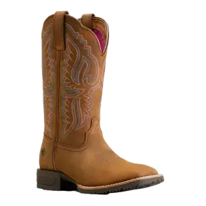 Ariat Ladies Hybrid Ranchwork Distressed Tan Western Boots 10047043