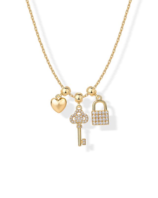 PAVOI 14K Gold Plated Charm Necklace Set for Women – Dainty Cubic Zirconia Pendants with Adjustable Hypoallergenic Chain – Cute Minimalist Summer Jewelry PAVOI 14K Gold Plated Charm Necklace Set for Women – Dainty Cubic Zirconia Pendants with Adjustable Hypoallergenic Chain – Cute Minimalist Summer Jewelry