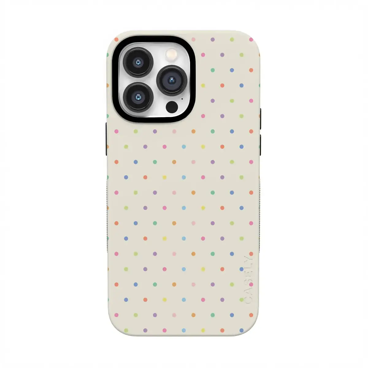 Casely iPhone 13 Pro Case | On the Dot | Rainbow Polka Dot | Bold Protective Design | Compatible with MagSafe