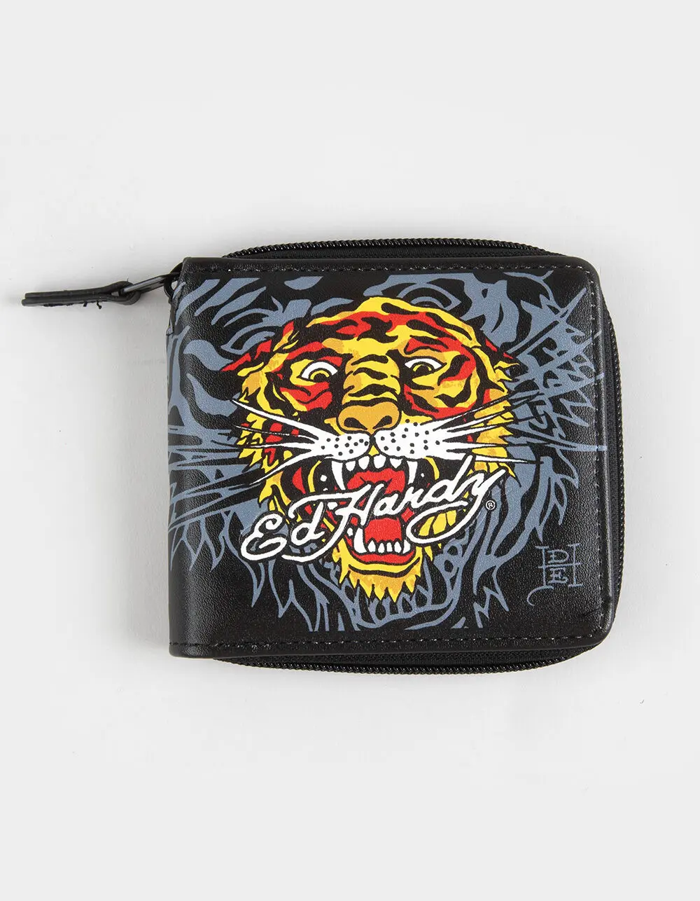ED HARDY Tiger Zip Wallet, Black Combo ED HARDY Tiger Zip Wallet, Black Combo