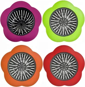 Kitchen Sink Strainer, 4PCS Silicone Sink Strainers, Large Wide Rim 4.5" Diameter Sink Drain Strainer for Kitchen Sink - Multicolor JIANYI