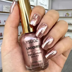 Rose Golden Mirror Nail Polish |   Quick-Dry No Alcohol Formula, Mirror, Liquid for Parties, Weddings, Daily Wear - Professional & DIY Manicure/Pedicure