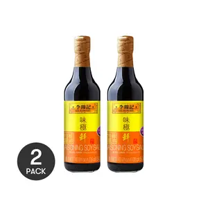LEE KUM KEE Premium Soy Sauce 500ml - No Preservatives, 2 Pack - Authentic Chinese Flavor