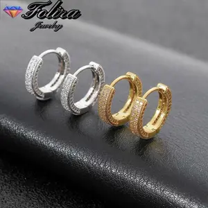 Hip Hop Zirconia Earrings, Unisex Earrings Hypoallergenic Round Earrings