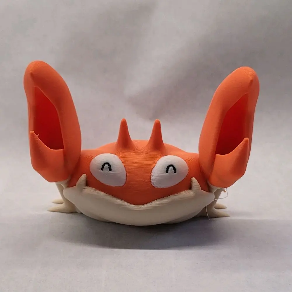 Krabby, Pen Holder 3D Print Collectible Design with Orange Body and White Details