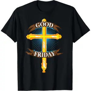 Streetwear Casual Shortsleeve Round Neck Cotton Graphic Tees  Good Friday | Cute Fasting And Penance Gift T-Shirt