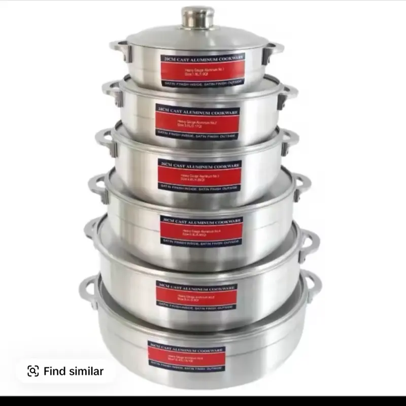 12 pcs Cooking Pot Set - Durable Stainless Steel Kitchen Essential for Cooking & Serving
