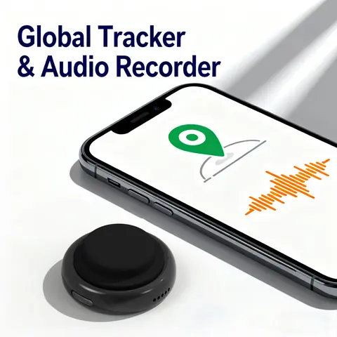 Magnetic GPS Tracker - Mini Smart Tracker, Compact Lightweight Anti-Lost Wireless Device with Audio Recorder, Strong Magnet, Global Wireless Positioning, Hidden Tracking Device for Cars, No Extra Charges, iOS/Android Compatible