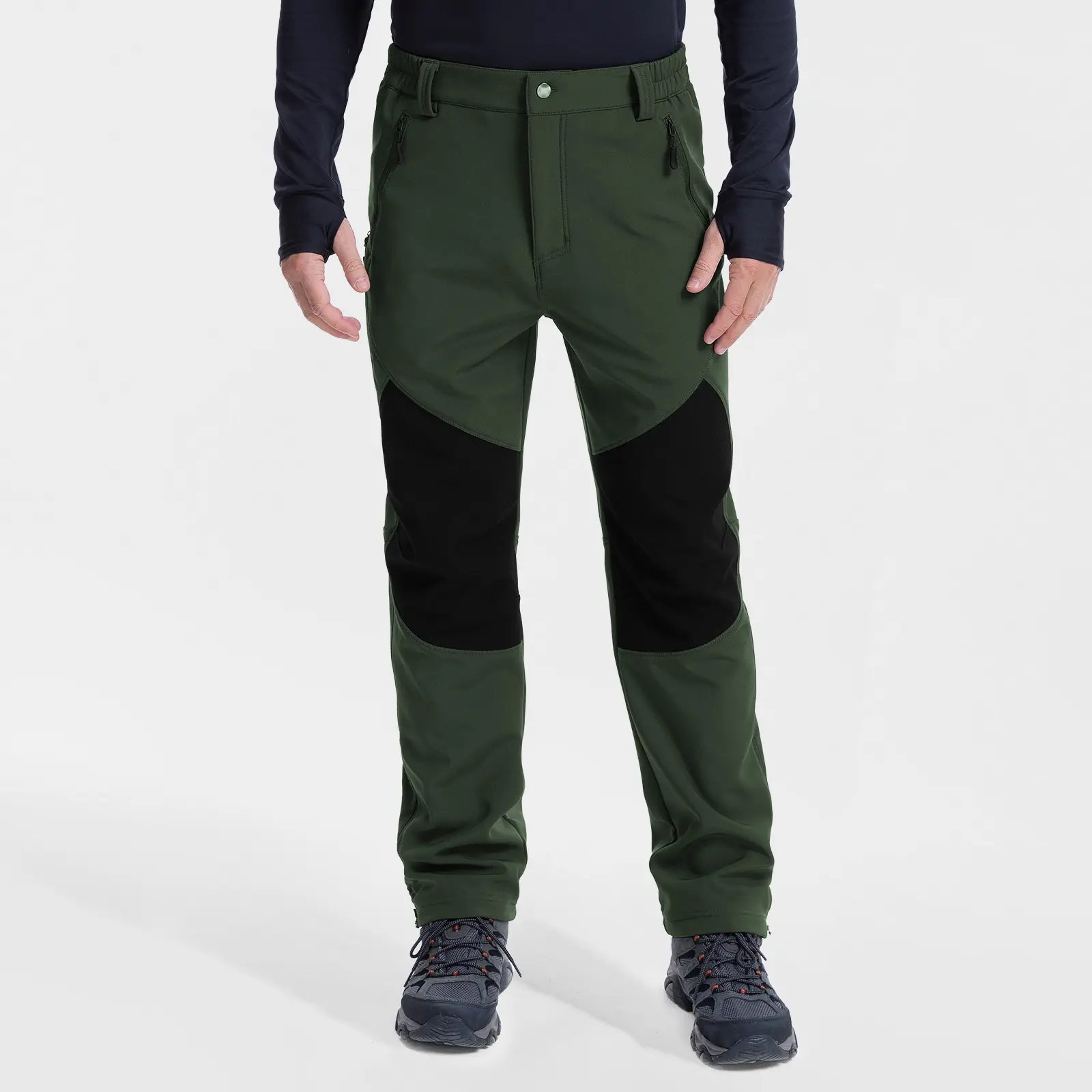 Men's Fleece-Lined Water-Resistant Ski Pants, Multi-Size Winter Sports Snow Pants Including XXL - SnowVenture M041