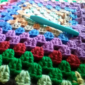 Crochet Scrap Blanket - Multicolor Handmade Knitwear for All Seasons 50x50 Giant Granny Square Made to Order