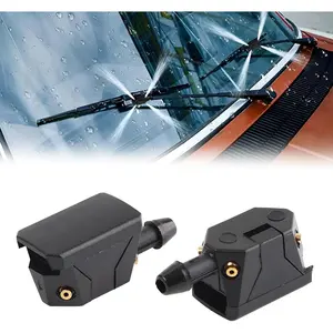 2 PCS Front Windshield Washer Nozzles, 4 Holes Car Windshield Washer Wiper Arm Sprayer, Auto Left Right Windshield Washer Squirter Nozzle Replacement, Universal Vehicle Accessories