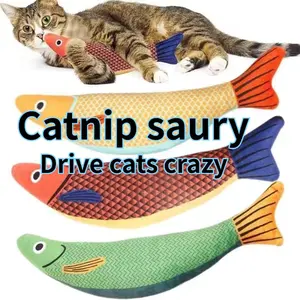 3 simulation mint saury cat toys are self-soothing, scratch-resistant and bite-resistant artifacts, linen fish teasing cat sticks, cat companion toys, suitable for pet lovers, perfect gifts for cats, Crazy