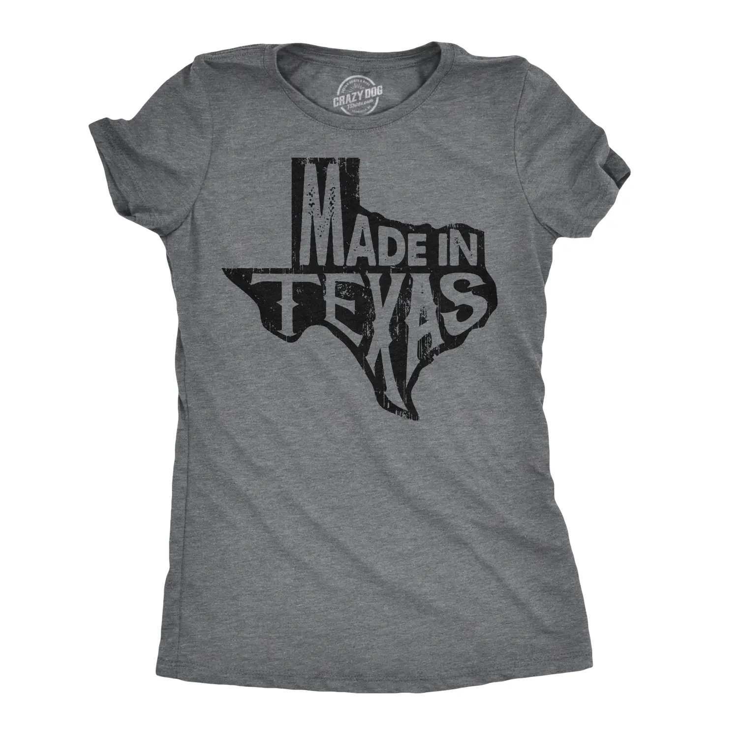 Womens Made In Texas T Shirt Funny State Hometown Pride Tee Funny Womens T Shirts Cute Vintage Graphic Tee Women's Novelty Tees Dark Grey