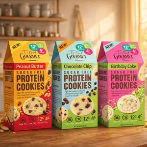 Too Good Gourmet 3-Pack Variety High Protein High Fiber Cookies - Chocolate Chip Peanut Butter & Birthday Cake - Sugar Free Low Carb Gluten Free