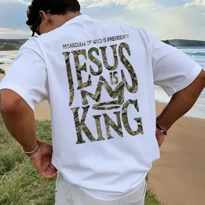 Jesus is King Statement men  T-Shirt,Christian Shirts for Men Jesus is King Tshirt God Faith Inspirational Religious Sayings Tees Funny Bible Verse Tops