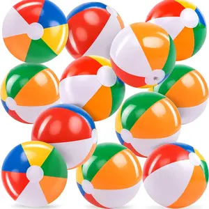 20pcs Inflatable Beach Balls Set, Classic Rainbow Colors, Perfect for Swimming Pool & Beach Games, Summer Essentials for Adults & Teens