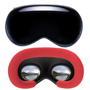 mtomatovr Host Silicone VR Cover Accessaries Set for Vision Pro,  Protective Silicone Eye Mask +VR Host Protective Shell Cover + Lens Dust Cover + Wipping Cloth