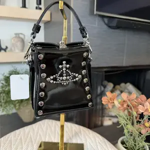 Pre-owned Vivienne Lamb Skin Tote Bags Westwood Studded Kelly Small Handbag