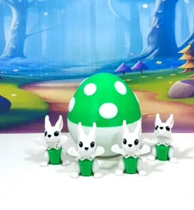4pcs 3D Printed Mini Rabbit Bunny with Egg, 1.75" Articulated Mini Rabbit Fidget Toys, Easter Basket Stuffer AR005-GME