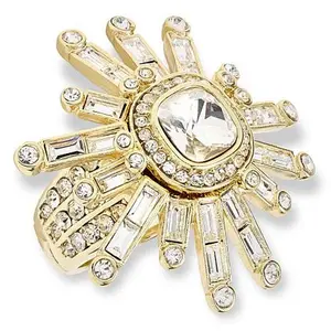 Heidi Daus Sparkler Alert Goldtone Crystal Ring