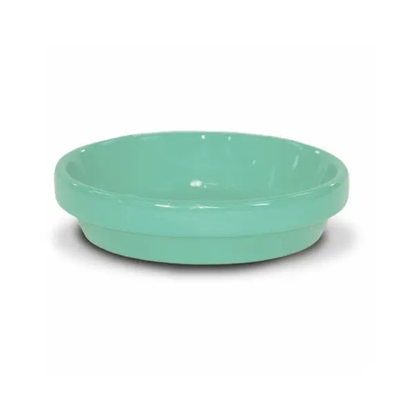 Indoor 3.75 in. Ceramic Saucer - Sage Green, Pack of 16